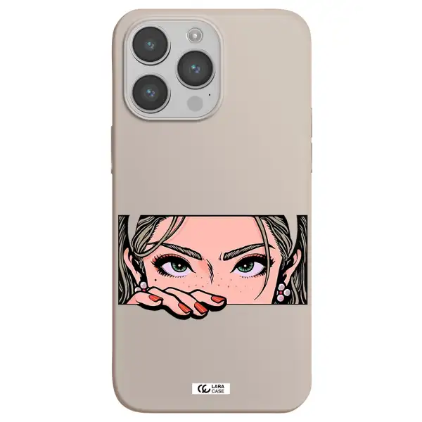 a cartoon of a woman's face Apple iPhone 14 pro Silicone Stone Case