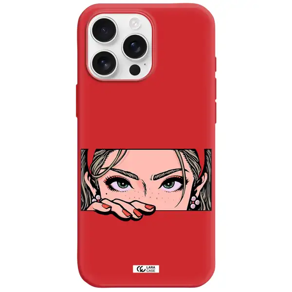 A Cartoon Of A Woman's Face Apple Iphone 16 Pro Max Silicone Stone Case