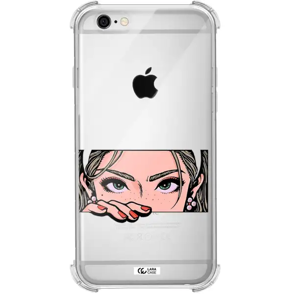 a cartoon of a woman's face Apple iPhone 6 Clear PC Case