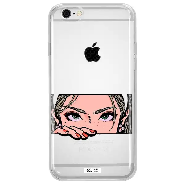 A Cartoon Of A Woman's Face Apple Iphone 6 Plus Clear Tpu Case