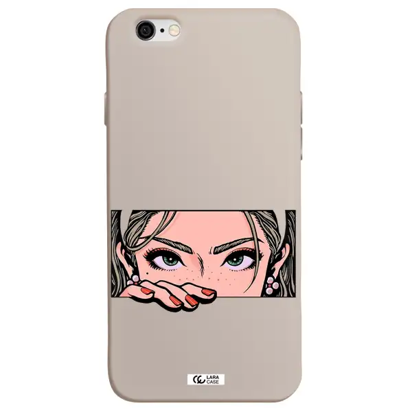 a cartoon of a woman's face Apple iPhone 6 Silicone Stone Case