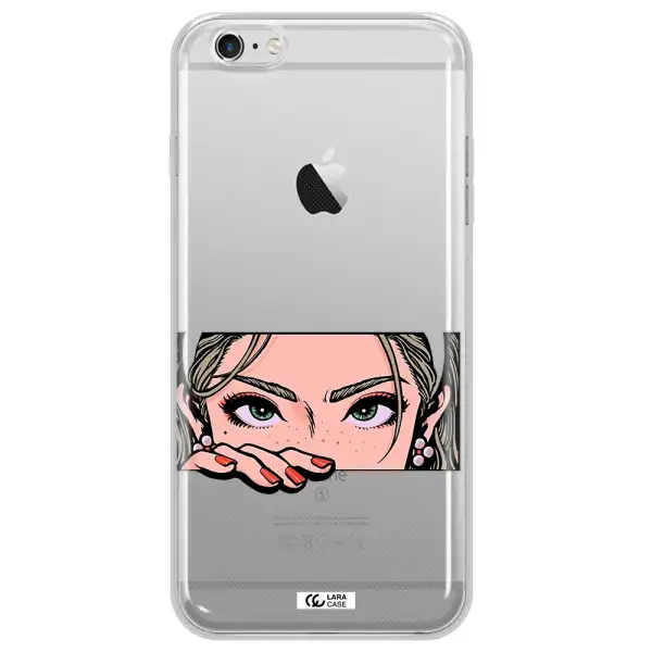 A Cartoon Of A Woman's Face Apple Iphone 6S Clear Tpu Case
