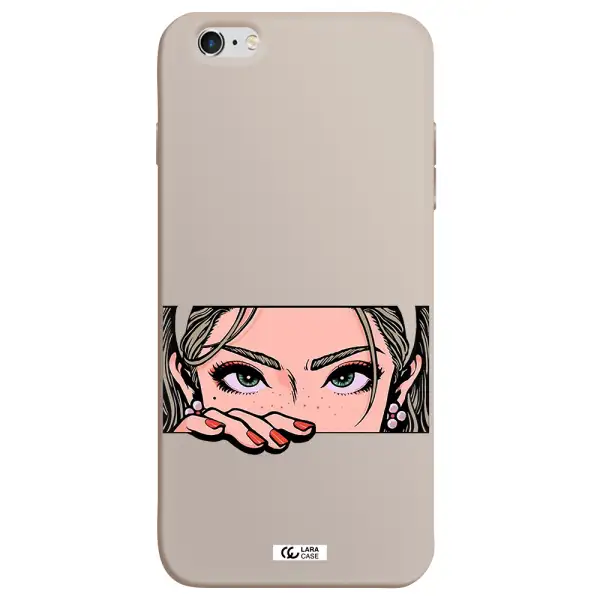 a cartoon of a woman's face Apple iPhone 6S Silicone Stone Case
