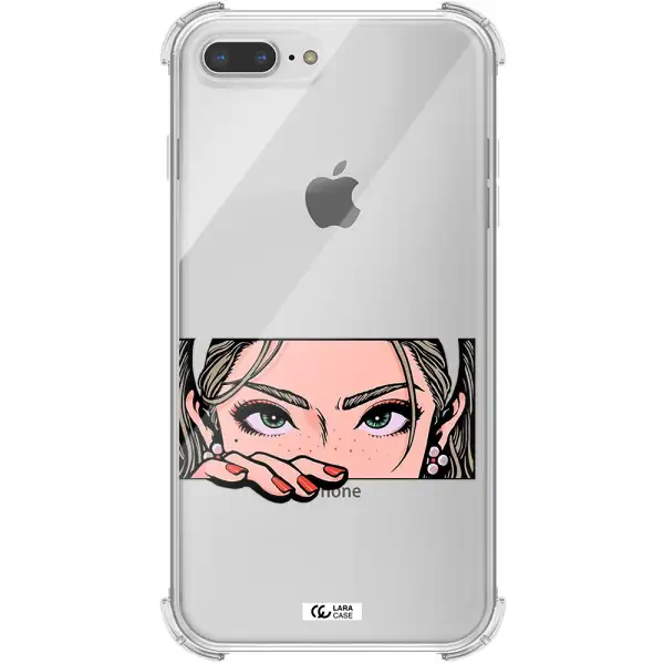 a cartoon of a woman's face Apple iPhone 7 plus Clear PC Case
