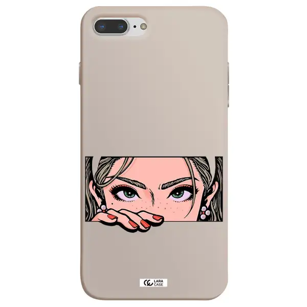 a cartoon of a woman's face Apple iPhone 7 plus Silicone Stone Case