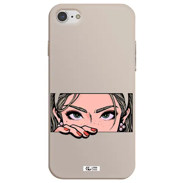 a cartoon of a woman's face Apple iPhone 7 Silicone Stone Case