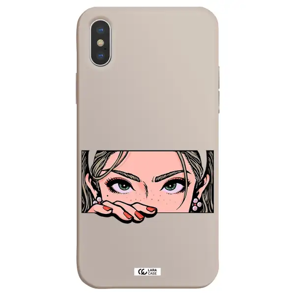 a cartoon of a woman's face Apple iPhone X Silicone Stone Case