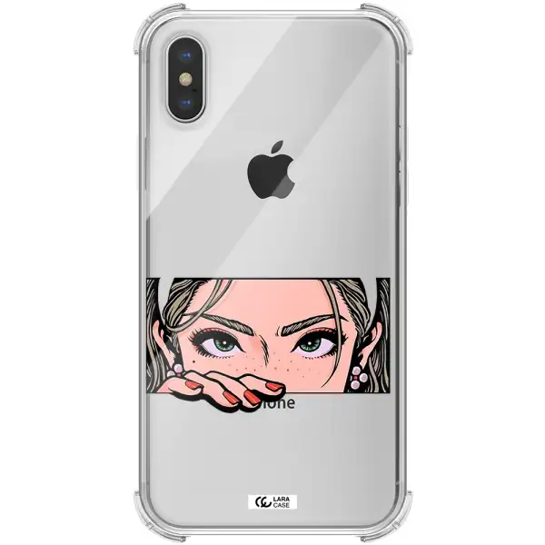 a cartoon of a woman's face Apple iPhone XS max Clear PC Case