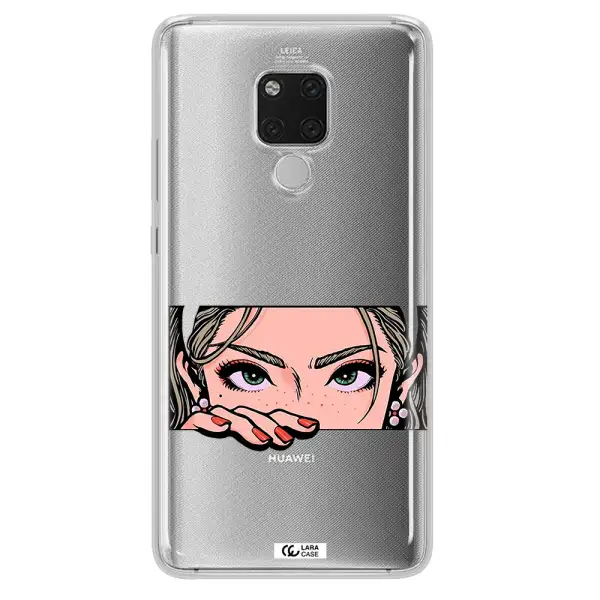 A Cartoon Of A Woman's Face Huawei Mate 20X Clear Tpu Case