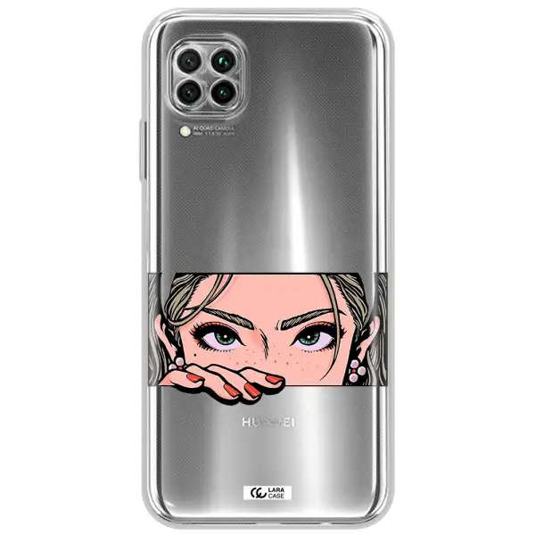 A Cartoon Of A Woman's Face Huawei Nova 7I Clear Tpu Case