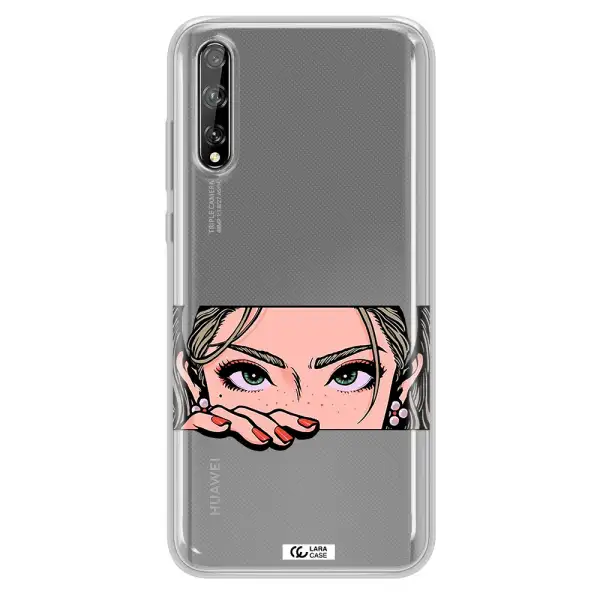 A Cartoon Of A Woman's Face Huawei P Smart S Clear Tpu Case