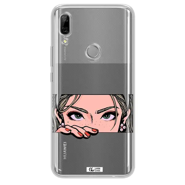 A Cartoon Of A Woman's Face Huawei P Smart Z Clear Tpu Case