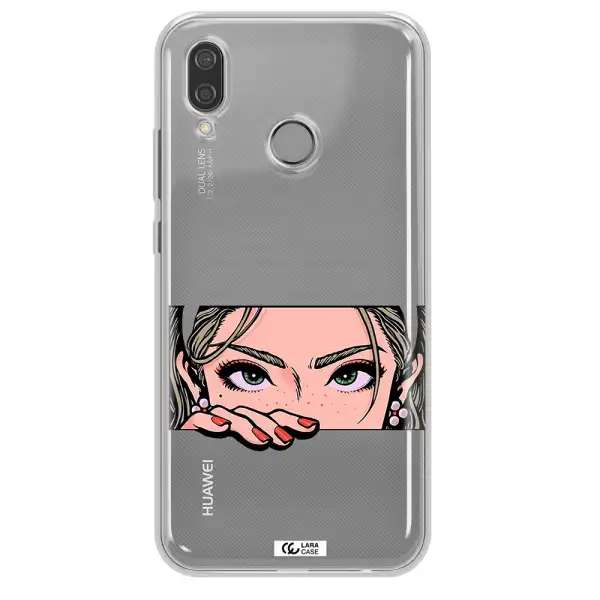 A Cartoon Of A Woman's Face Huawei P20 Lite Clear Tpu Case