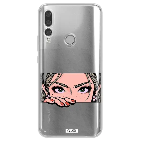 A Cartoon Of A Woman's Face Huawei Y9 Prime 2019 Clear Tpu Case