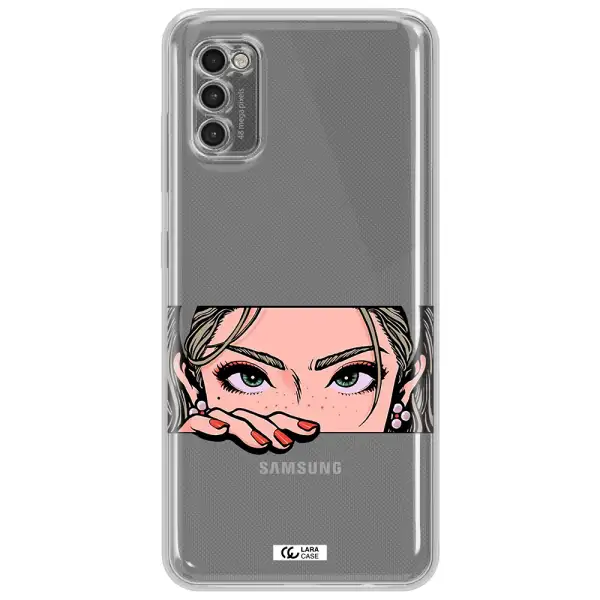 A Cartoon Of A Woman's Face Samsung A41 Clear Tpu Case