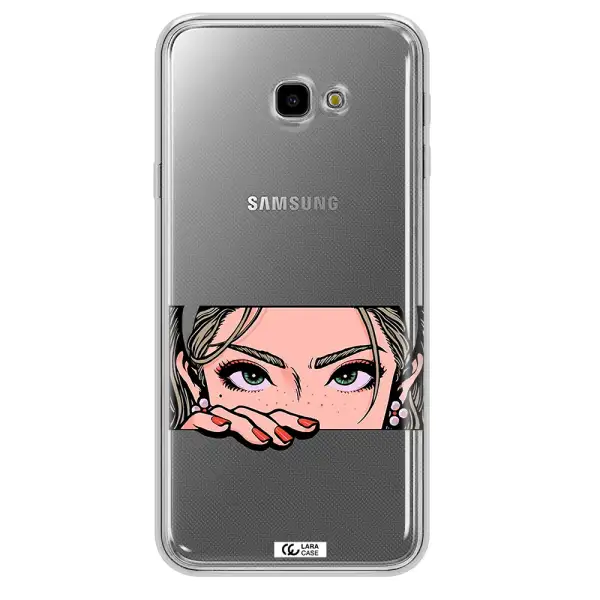 A Cartoon Of A Woman's Face Samsung J4 Plus Clear Tpu Case