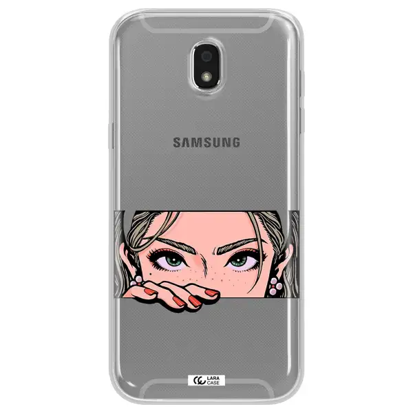 A Cartoon Of A Woman's Face Samsung J5 2017 Clear Tpu Case