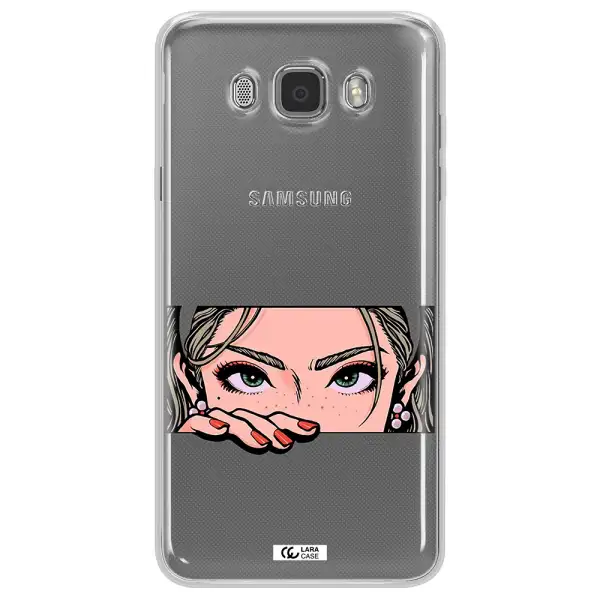 A Cartoon Of A Woman's Face Samsung J7 2016 Clear Tpu Case