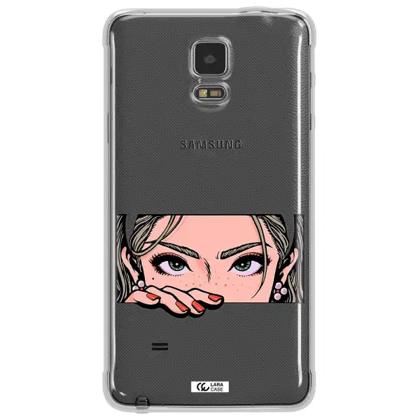 A Cartoon Of A Woman's Face Samsung Note 4 Clear Tpu Case