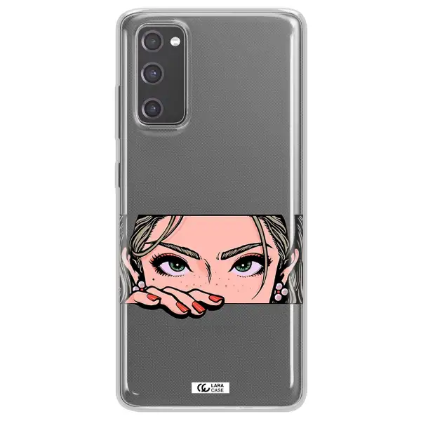 A Cartoon Of A Woman's Face Samsung S20 Fe Clear Tpu Case