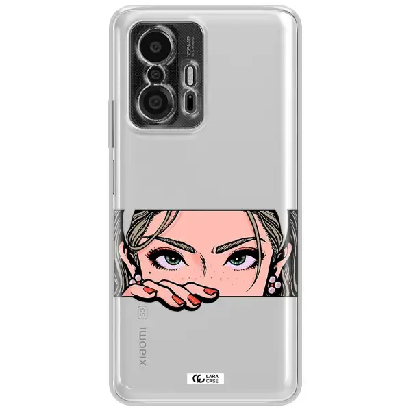 A Cartoon Of A Woman's Face Xiaomi 11T Pro Clear Tpu Case