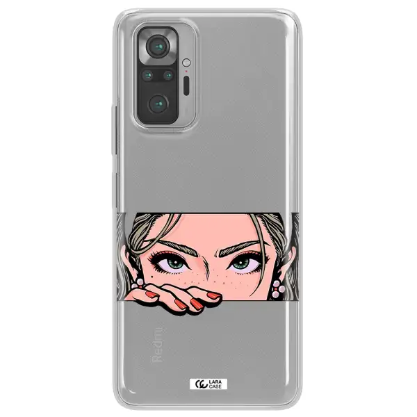 A Cartoon Of A Woman's Face Xiaomi Note 10 Pro Clear Tpu Case