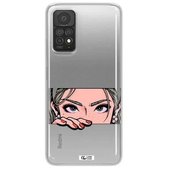 A Cartoon Of A Woman's Face Xiaomi Note 11 Pro Clear Tpu Case