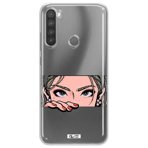 A Cartoon Of A Woman's Face Xiaomi Note 8 Clear Tpu Case