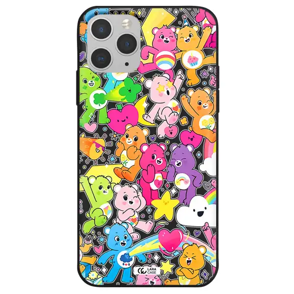 a pattern of cartoon bears Apple iPhone 11 pro Silicone black Case