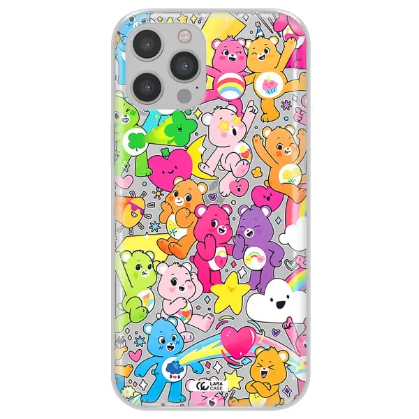 a pattern of cartoon bears Apple iPhone 12 pro Clear TPU Case
