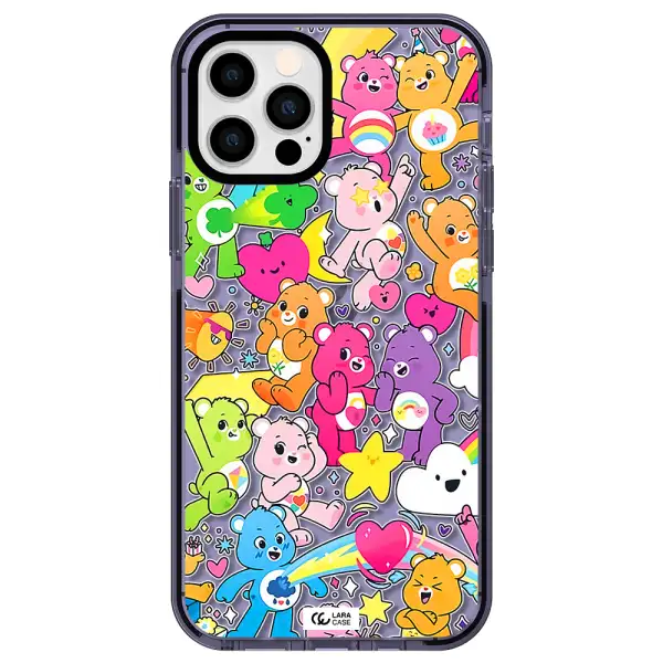 a pattern of cartoon bears Apple iPhone 12 pro impact Lilac Case