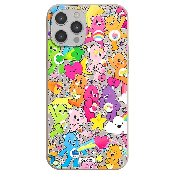 a pattern of cartoon bears Apple iPhone 12 pro max Silicone Stone Case