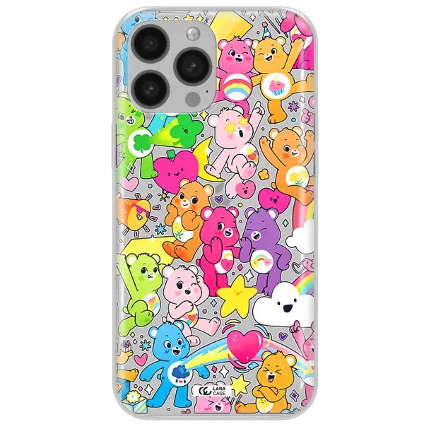 a pattern of cartoon bears Apple iPhone 13 Pro Max Clear TPU Case