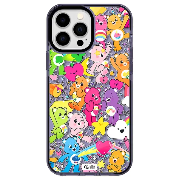 a pattern of cartoon bears Apple iPhone 13 Pro Max impact Lilac Case