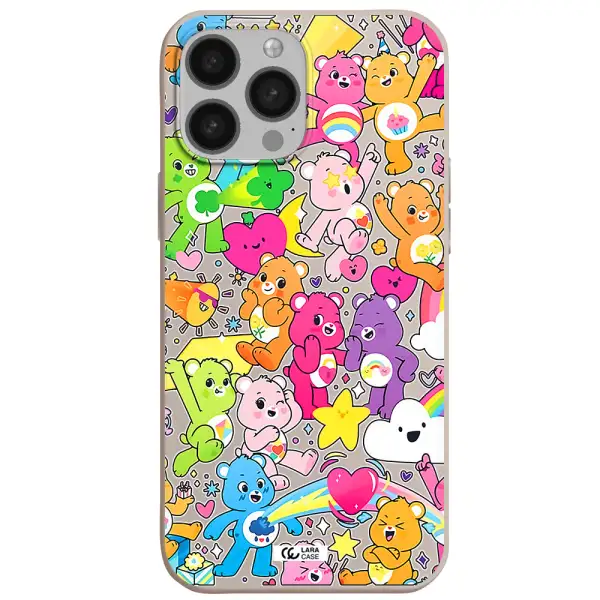 a pattern of cartoon bears Apple iPhone 13 Pro Silicone Stone Case
