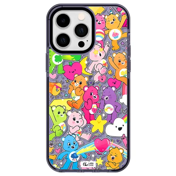 a pattern of cartoon bears Apple iPhone 15 Pro Max impact Lilac Case