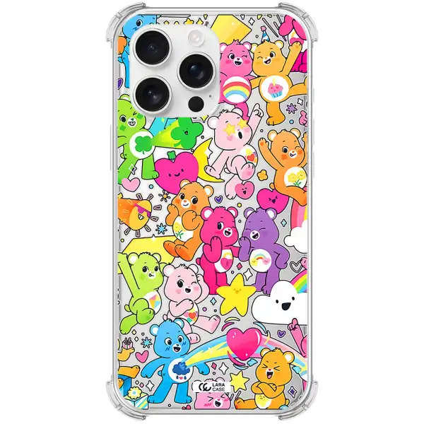 A Pattern Of Cartoon Bears Apple Iphone 16 Pro Max Clear Pc Case
