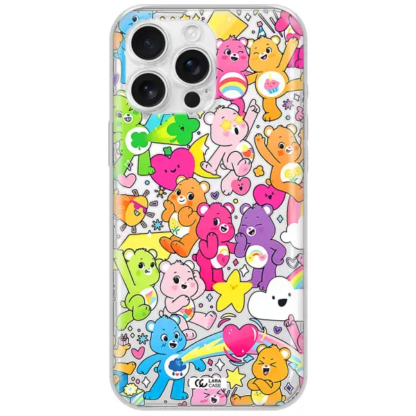 A Pattern Of Cartoon Bears Apple Iphone 16 Pro Max Clear Tpu Case
