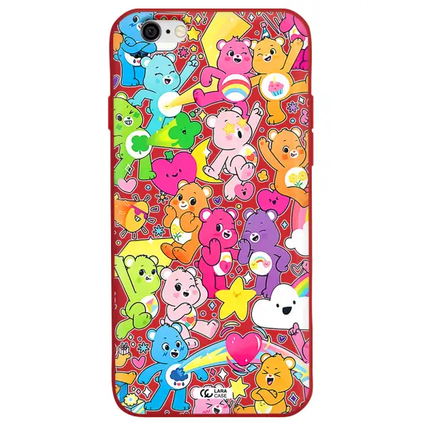 a pattern of cartoon bears Apple iPhone 6 Silicone Imperial Red Case