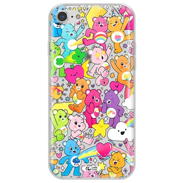 a pattern of cartoon bears Apple iPhone 7 Clear TPU Case