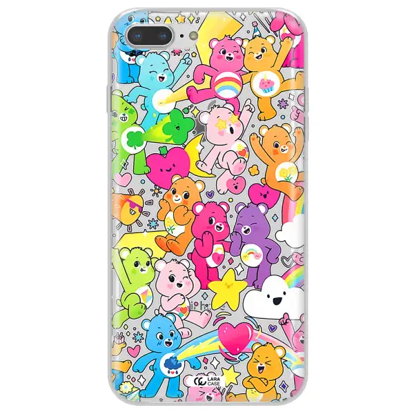 a pattern of cartoon bears Apple iPhone 7 plus Clear TPU Case