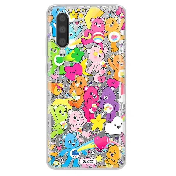 a pattern of cartoon bears Huawei P30 Clear TPU Case