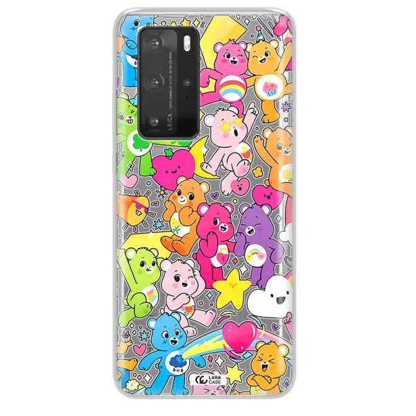 a pattern of cartoon bears Huawei P40 Pro Clear TPU Case