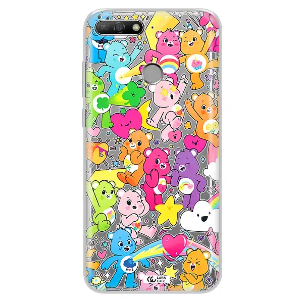 a pattern of cartoon bears Huawei Y6 Prime 2018 Clear TPU Case