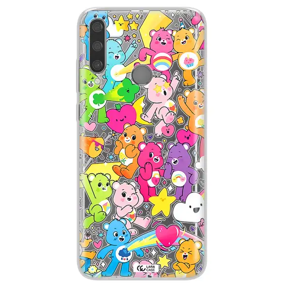 a pattern of cartoon bears Huawei Y6P Clear TPU Case