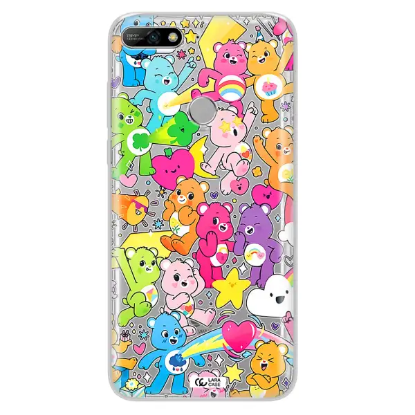 a pattern of cartoon bears Huawei Y7 2018 Clear TPU Case