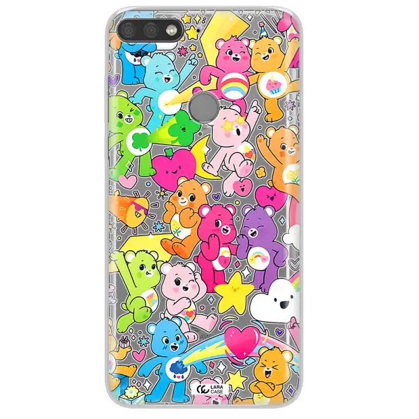 a pattern of cartoon bears Huawei Y7 Prime 2018 Clear TPU Case