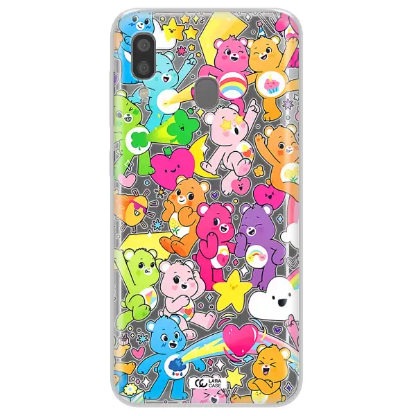 a pattern of cartoon bears Samsung A20 Clear TPU Case