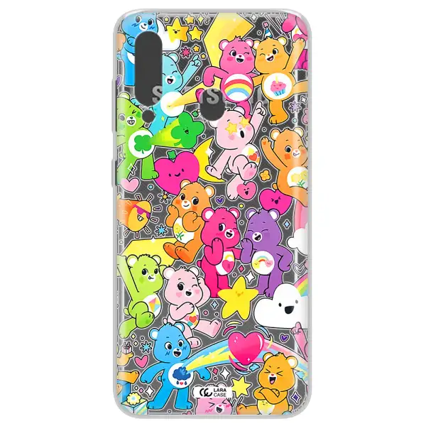 a pattern of cartoon bears Samsung A60 Clear TPU Case