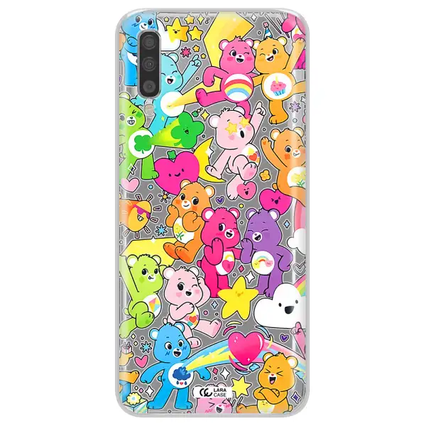 A Pattern Of Cartoon Bears Samsung A70S Clear Tpu Case